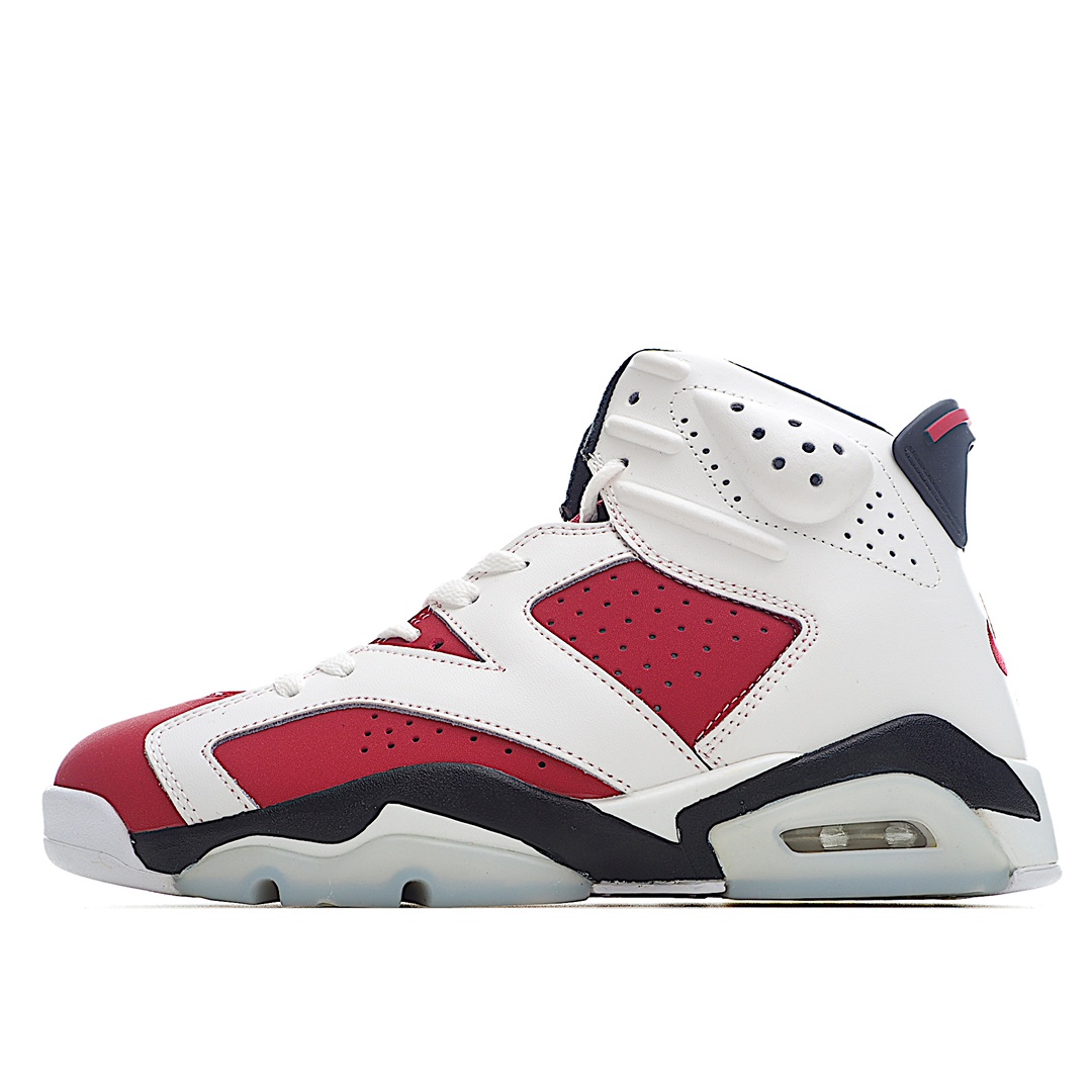 J0 Nike Air Jordan 6 Retro “Carmine” 白红 胭脂 乔丹AJ6代中帮复古休闲文化篮球鞋。官方