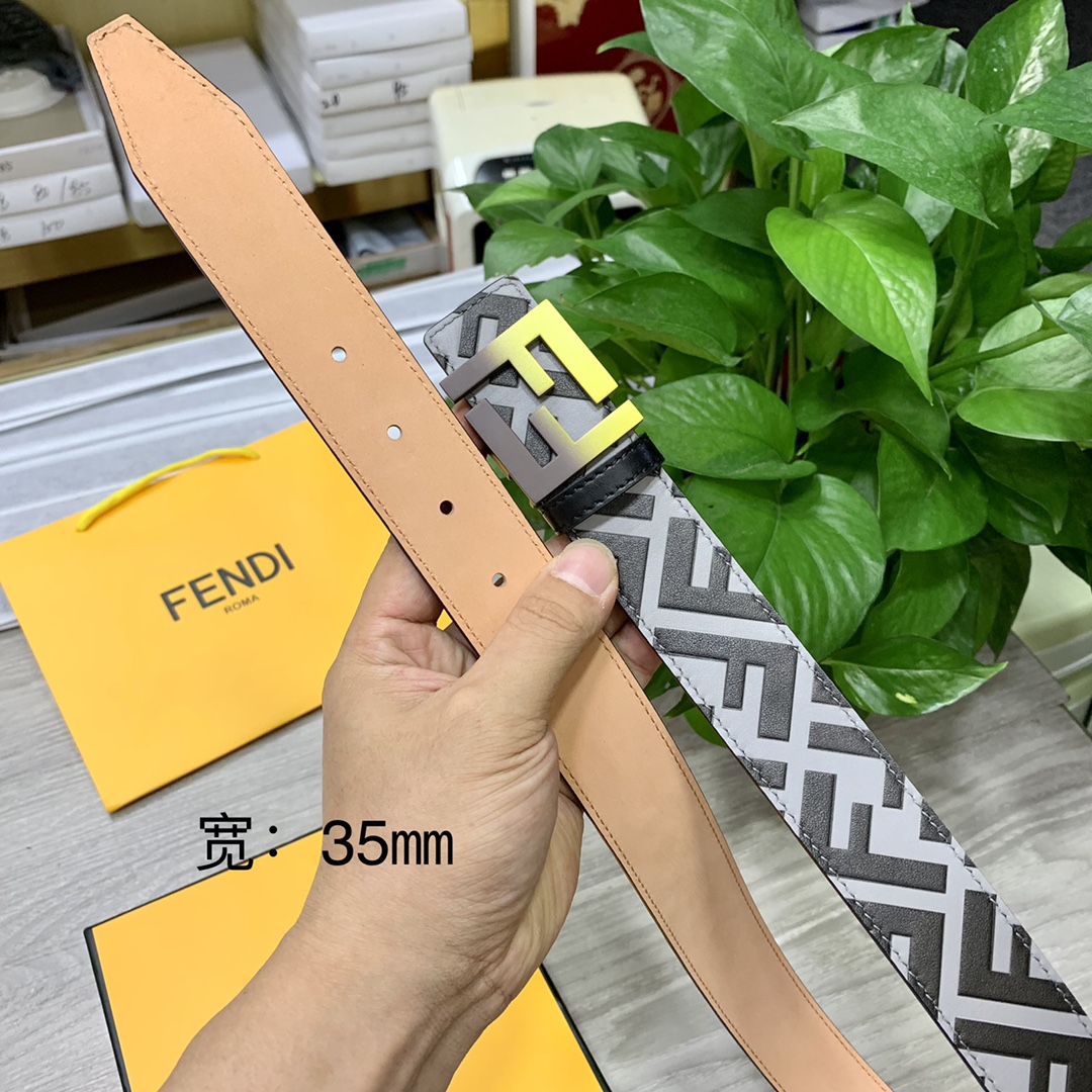 FENDl芬迪宽35MM原单双面头层