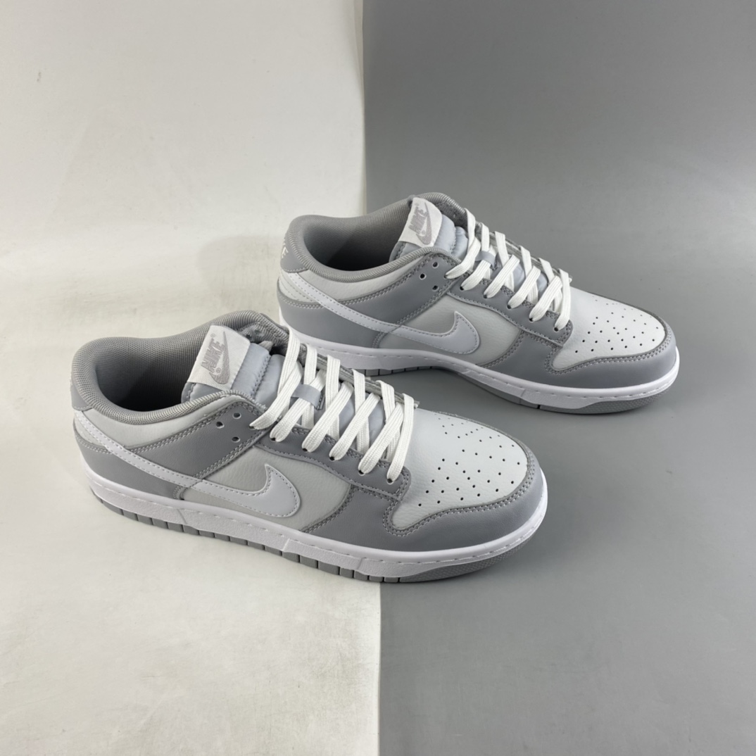 P280  Nk WMNS SB Dunk Low”White/Black”扣篮系列低帮休闲运动滑板板鞋“皮革白灰” DJ6188-001