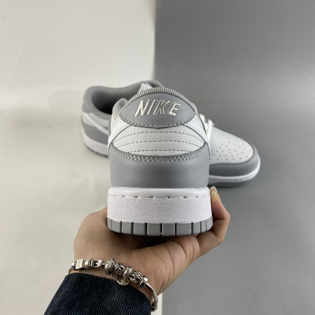P280  Nk WMNS SB Dunk Low”White/Black”扣篮系列低帮休闲运动滑板板鞋“皮革白灰” DJ6188-001