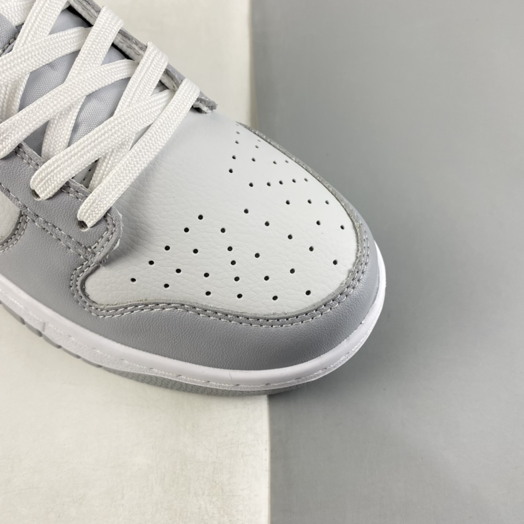 P280  Nk WMNS SB Dunk Low”White/Black”扣篮系列低帮休闲运动滑板板鞋“皮革白灰” DJ6188-001