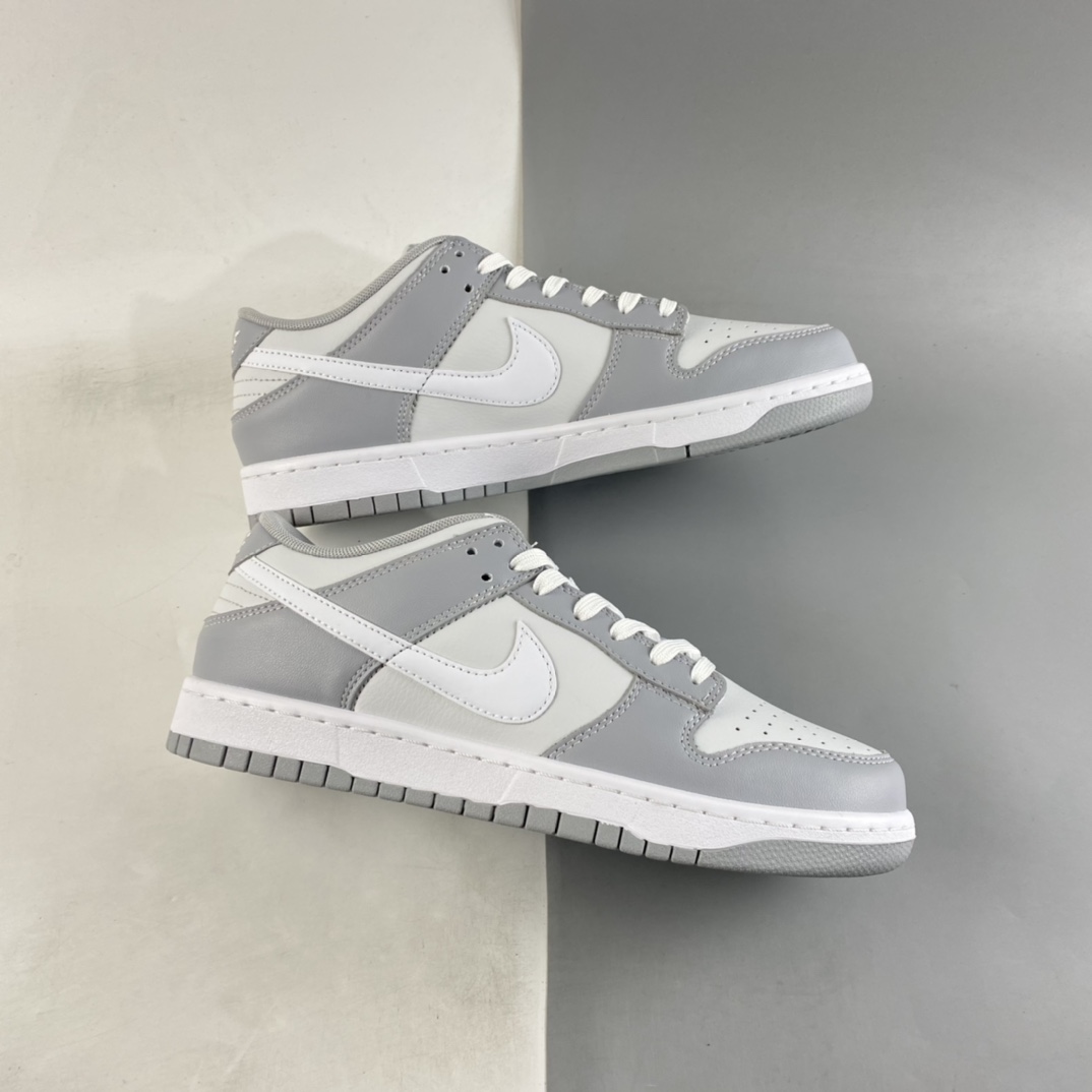 P280  Nk WMNS SB Dunk Low”White/Black”扣篮系列低帮休闲运动滑板板鞋“皮革白灰” DJ6188-001