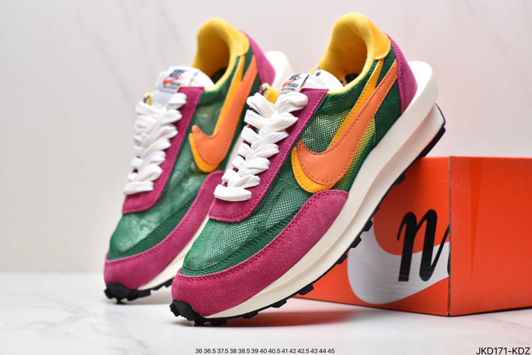 160 Nike LDWaffle x Sacai x Nike LDV Waffl 解构双底双勾双鞋舌华夫复古慢跑鞋