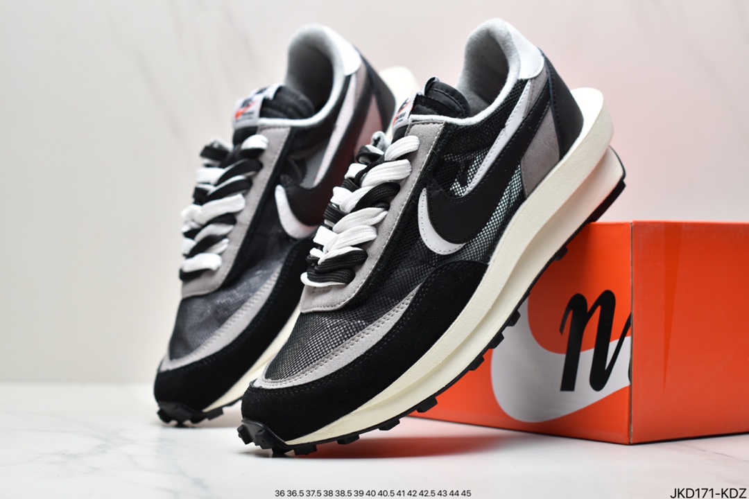 160 Nike LDWaffle x Sacai x Nike LDV Waffl 解构双底双勾双鞋舌华夫复古慢跑鞋