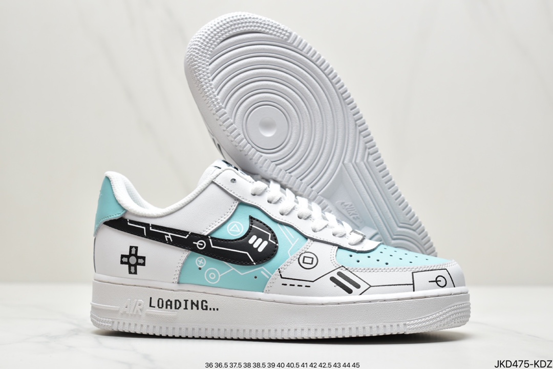 160 真标耐克Air Force 1 ’07 PS5黑白灰电玩涂鸦 CW2288