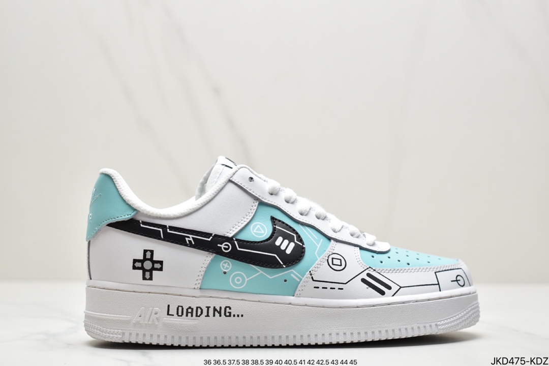 160 真标耐克Air Force 1 ’07 PS5黑白灰电玩涂鸦 CW2288