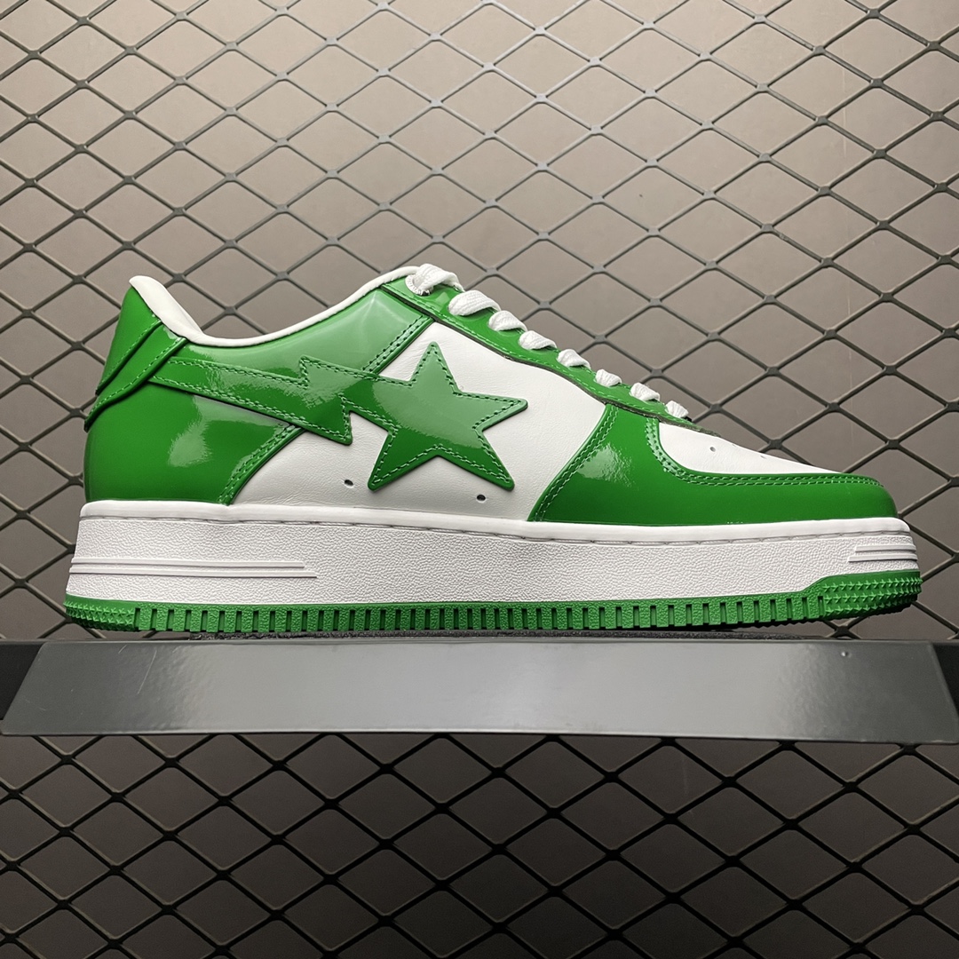 福利特价🔥 市售最高品质 纯原 Bape Sta To Low 明星同款 猿人头经典漆皮低帮运动休闲板鞋