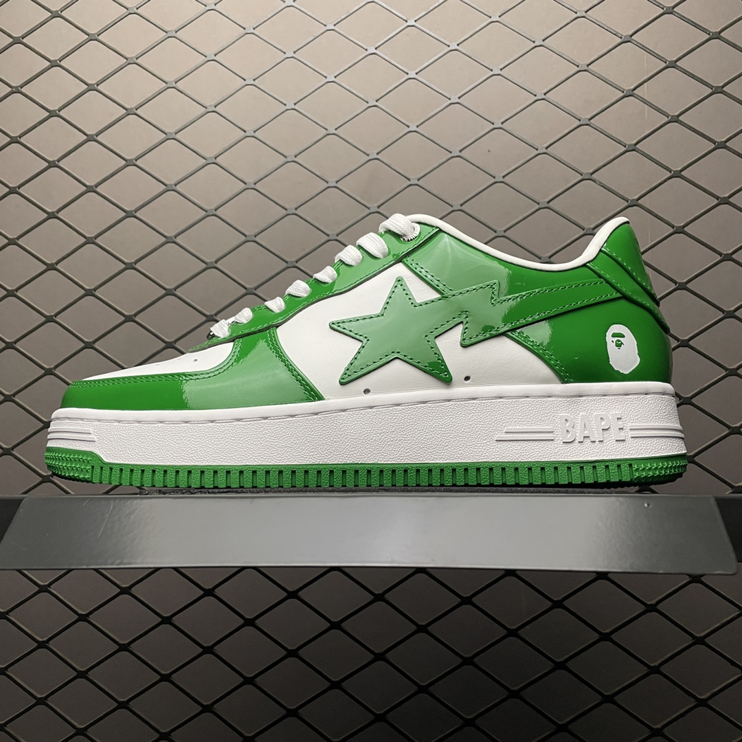 福利特价🔥 市售最高品质 纯原 Bape Sta To Low 明星同款 猿人头经典漆皮低帮运动休闲板鞋