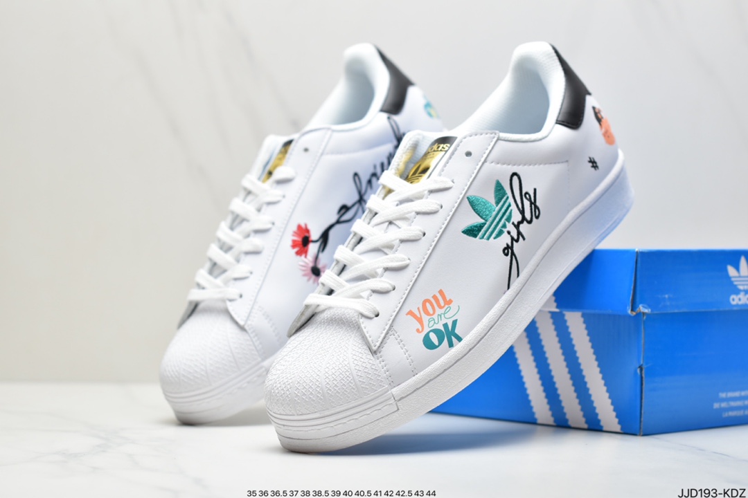 130 阿迪达斯adidas三叶草 Originals Superstar”White/Black/Gold”贝壳头经典百搭休闲运动板鞋GY5986