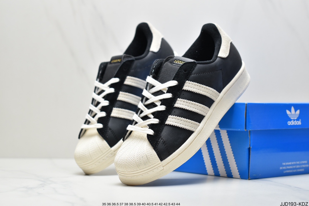 130 阿迪达斯adidas三叶草 Originals Superstar”White/Black/Gold”贝壳头经典百搭休闲运动板鞋GY5986