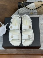 Chanel Buy
 Shoes Sandals Lychee Pattern All Copper Cowhide Genuine Leather Oil Wax Resin Sheepskin Spring/Summer Collection