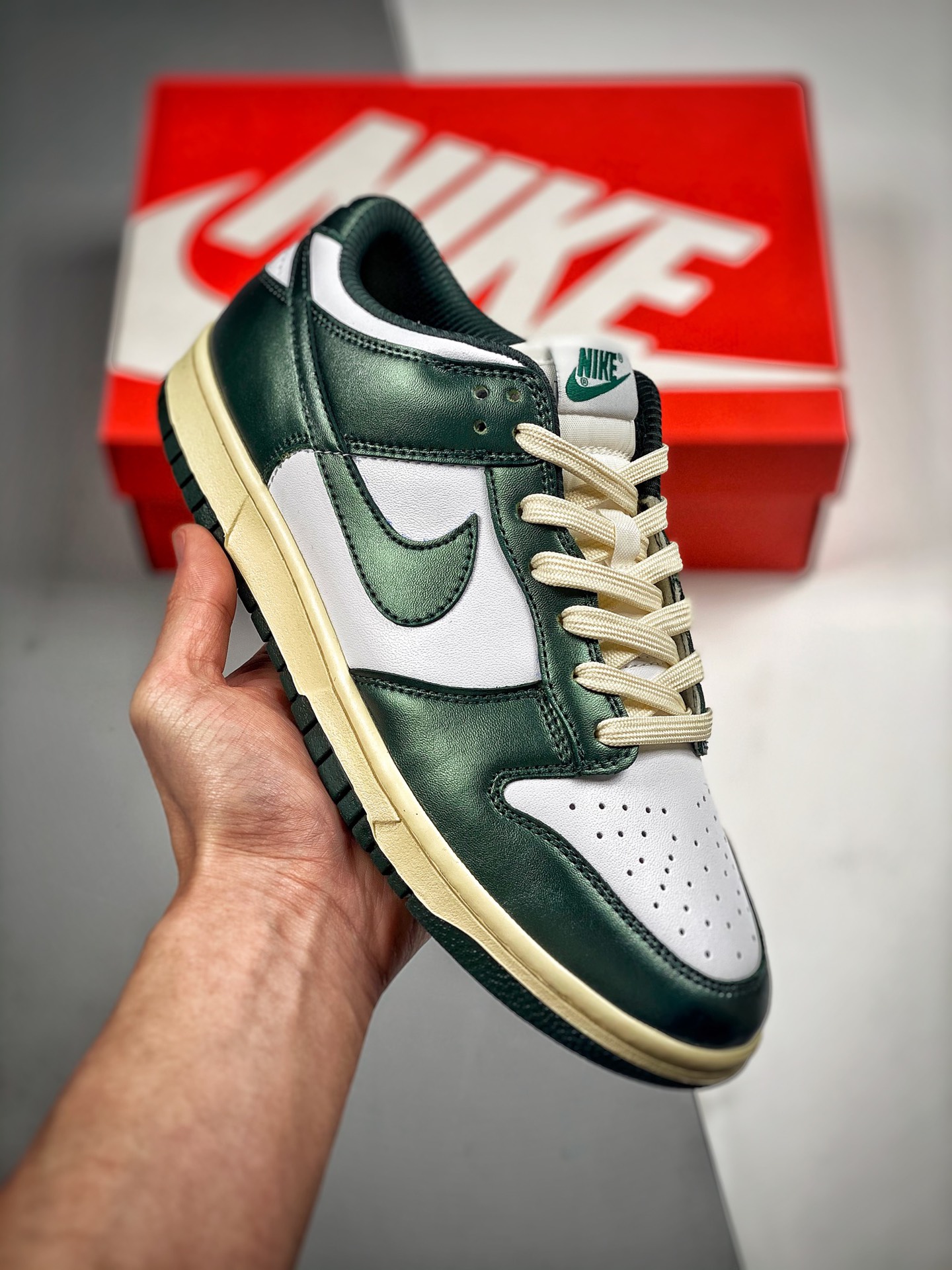 Empujador 4 Nk Dunk SB Low blanco y verde, envejecido, producción original de fábrica grande, fotos reales de estreno, …
