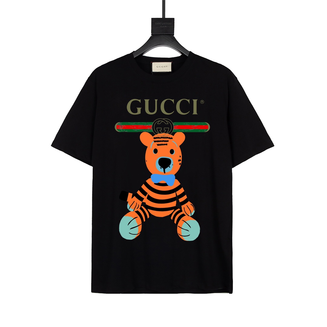 GUCCI Gucci 20ss nueva colección de primavera/verano, camiseta de manga corta con estampado de cinturón y edición limit…