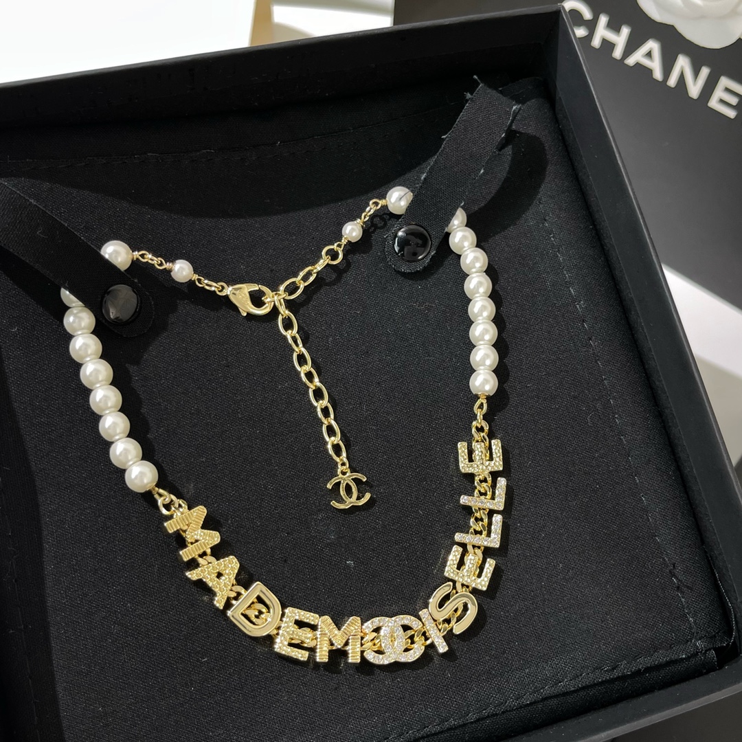 新款☑️CHANEL香奈儿双c字母珍珠项链