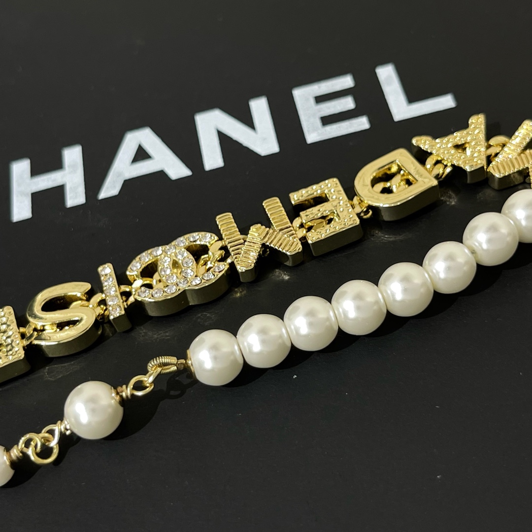 新款☑️CHANEL香奈儿双c字母珍珠项链