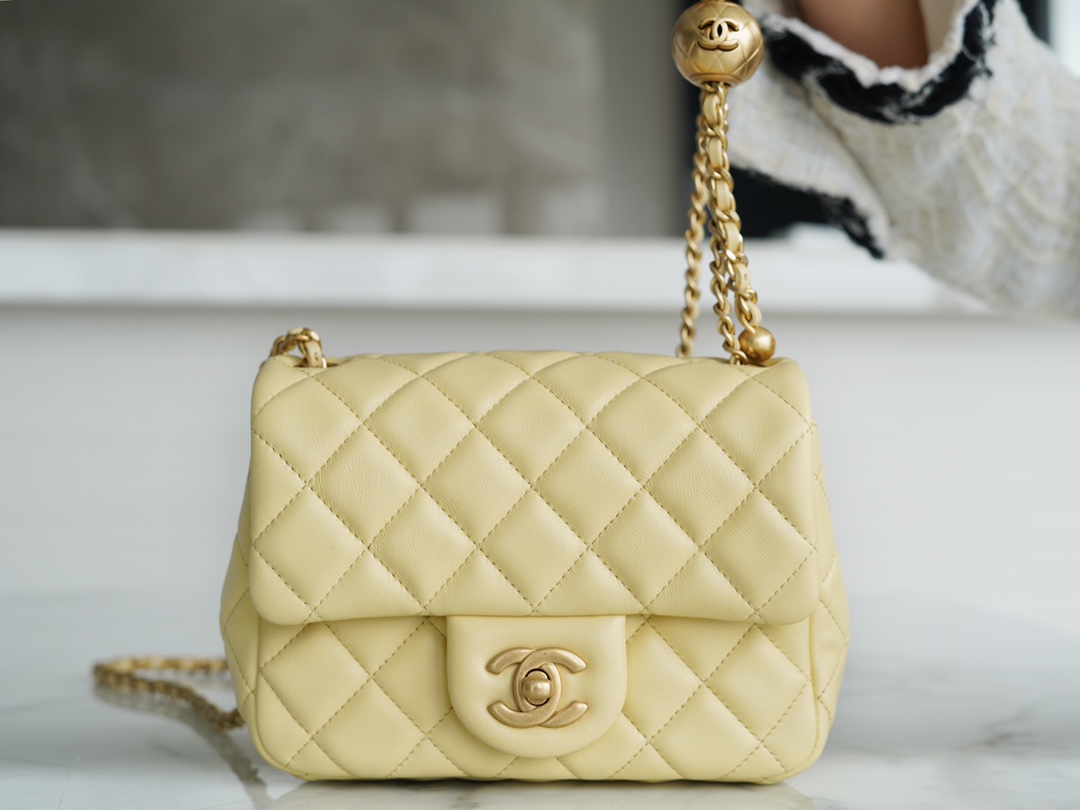 Chanel Classic Flap Bag Crossbody & Shoulder Bags Light Yellow