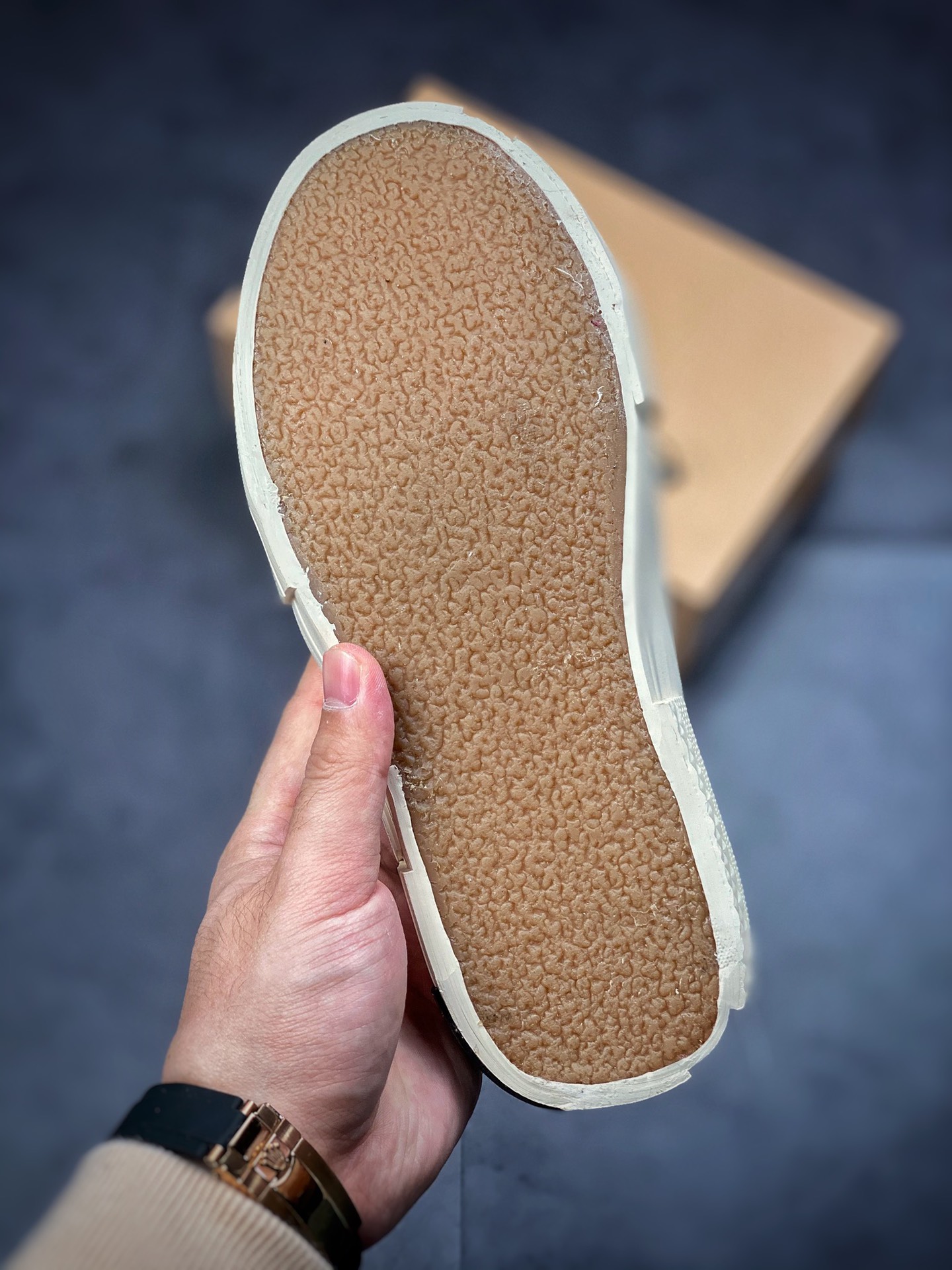 350  吴建豪个人新锐品牌xVESSEL G.O.P. Slip on Mule Black Tweed 重工解构厚底软木百搭F21X32P