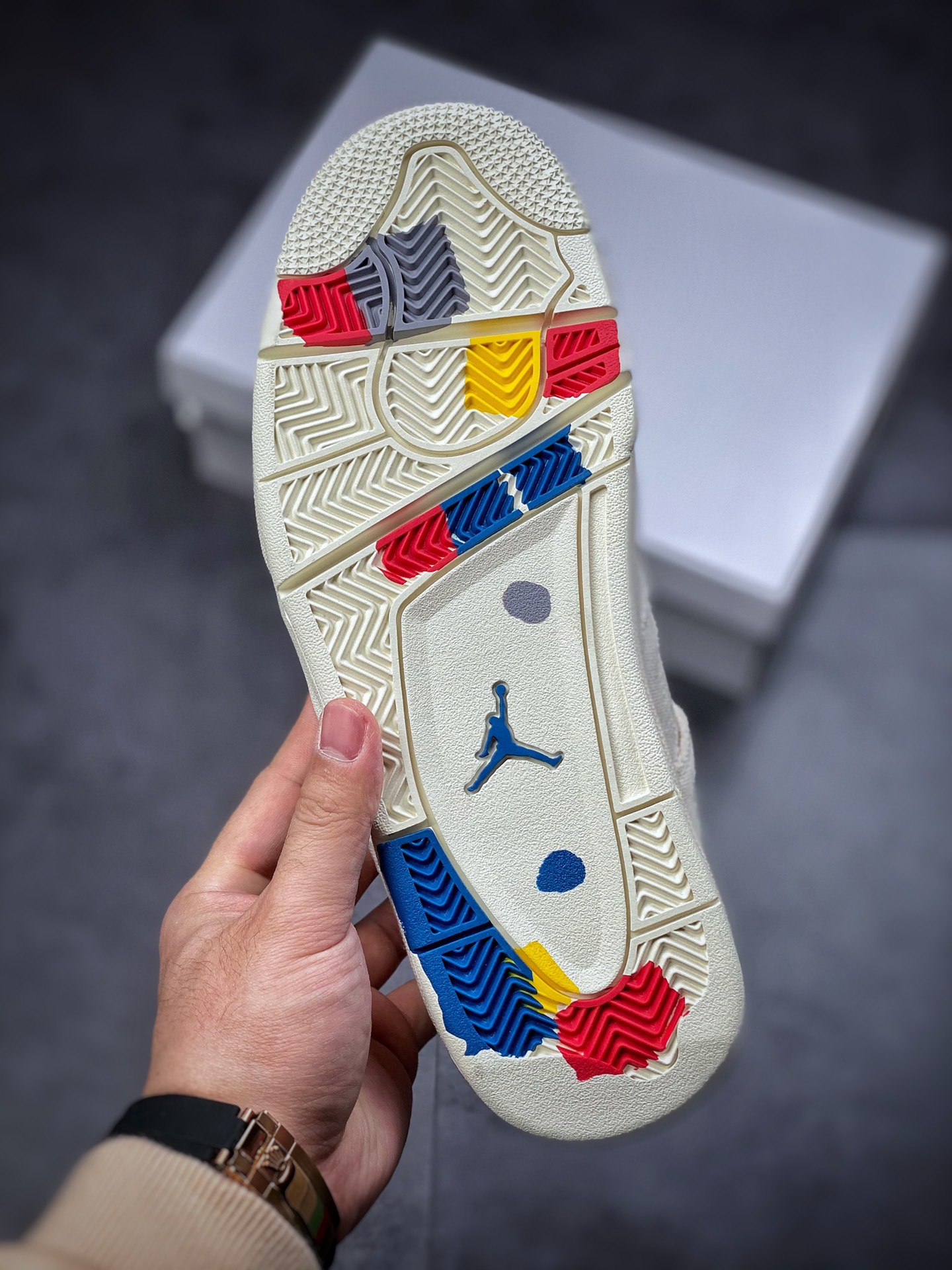 350  Air Jordan4 Retro”Canvas”复古篮球鞋 米白帆布 小Levi’s DQ4909-100