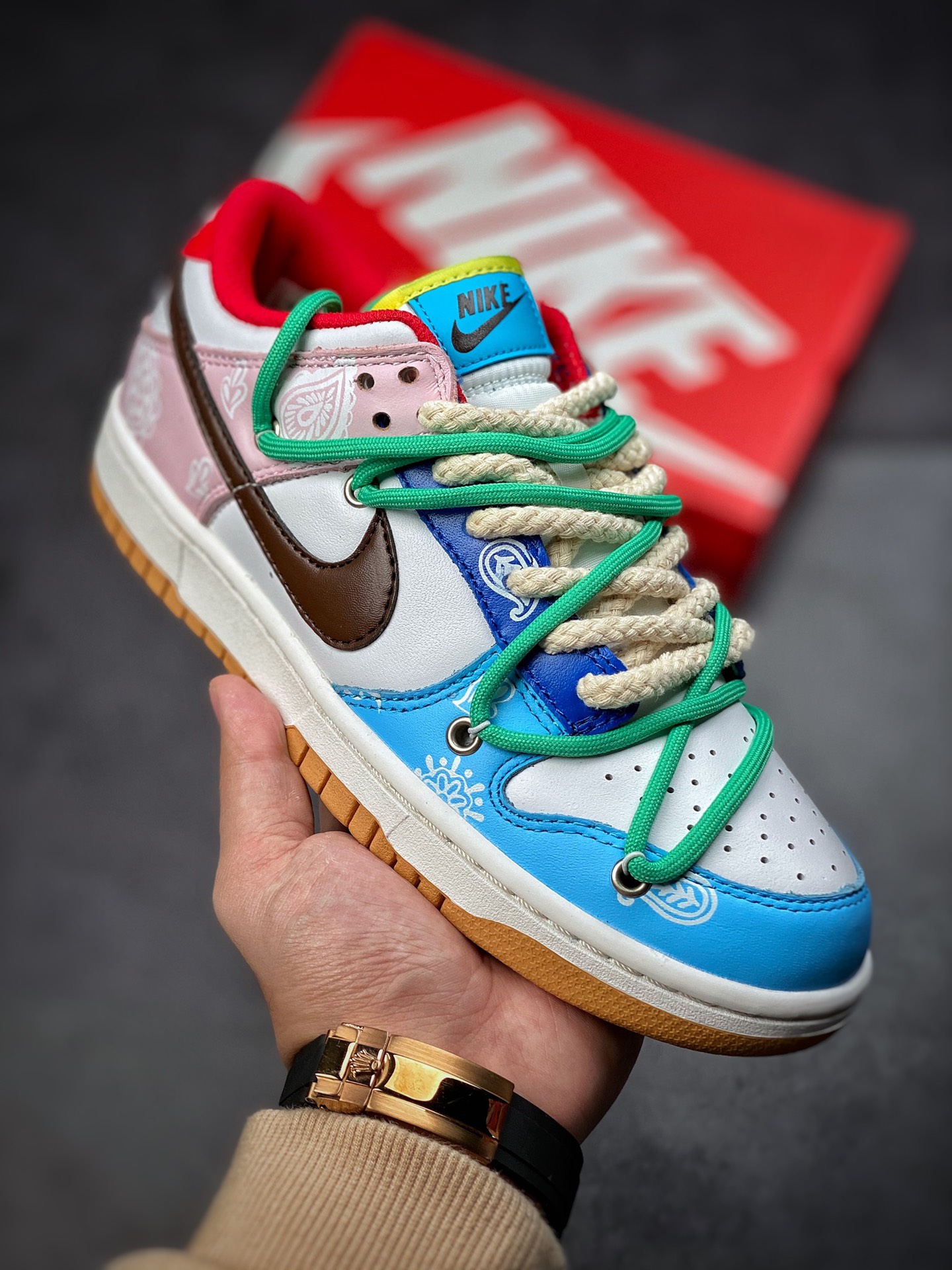 360  NIKE DUNK LOW  SE “Retro” 解构闪电 鸳鸯粉紫拼接腰果花 CZ2496-100