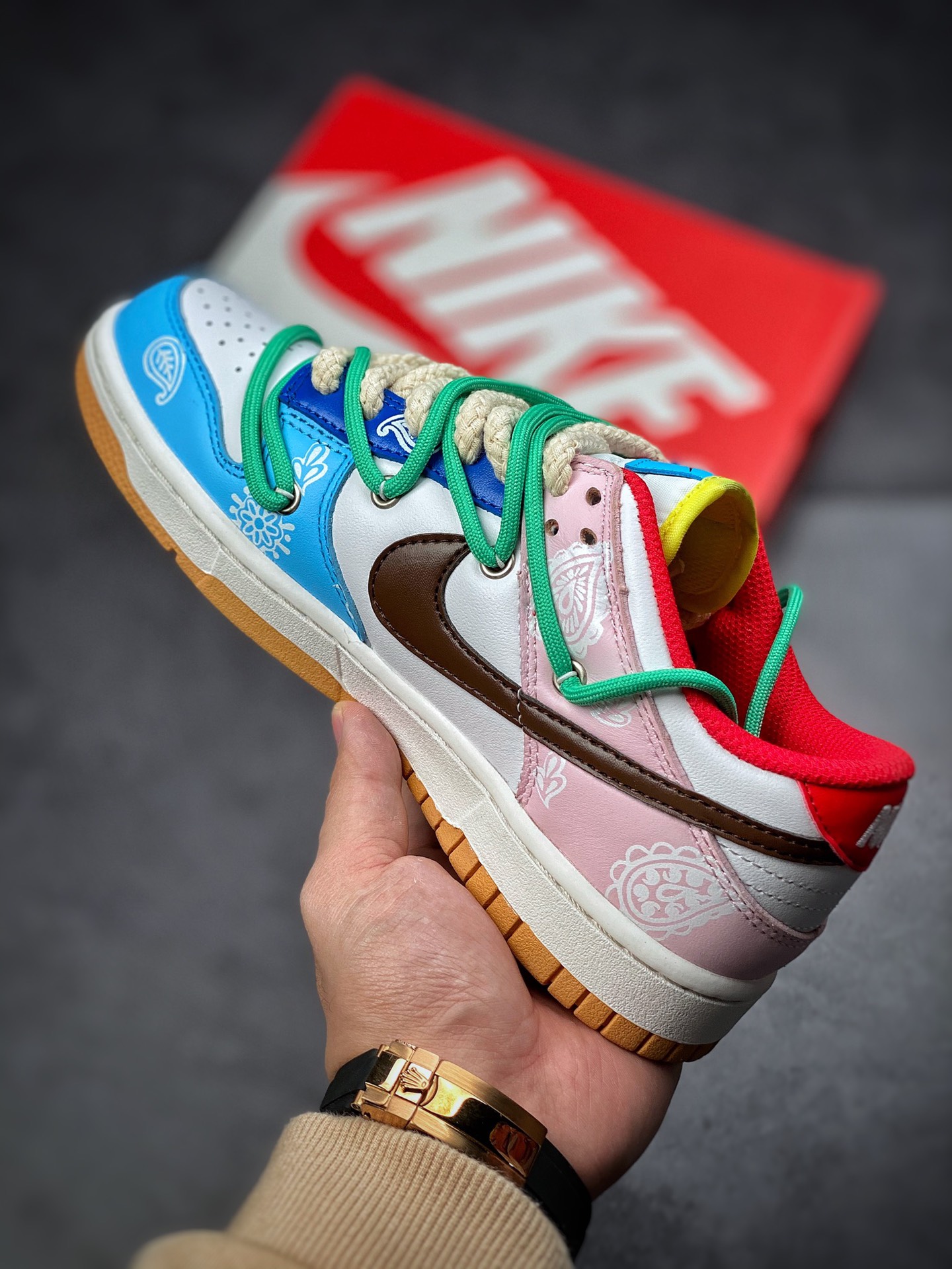 360  NIKE DUNK LOW  SE “Retro” 解构闪电 鸳鸯粉紫拼接腰果花 CZ2496-100