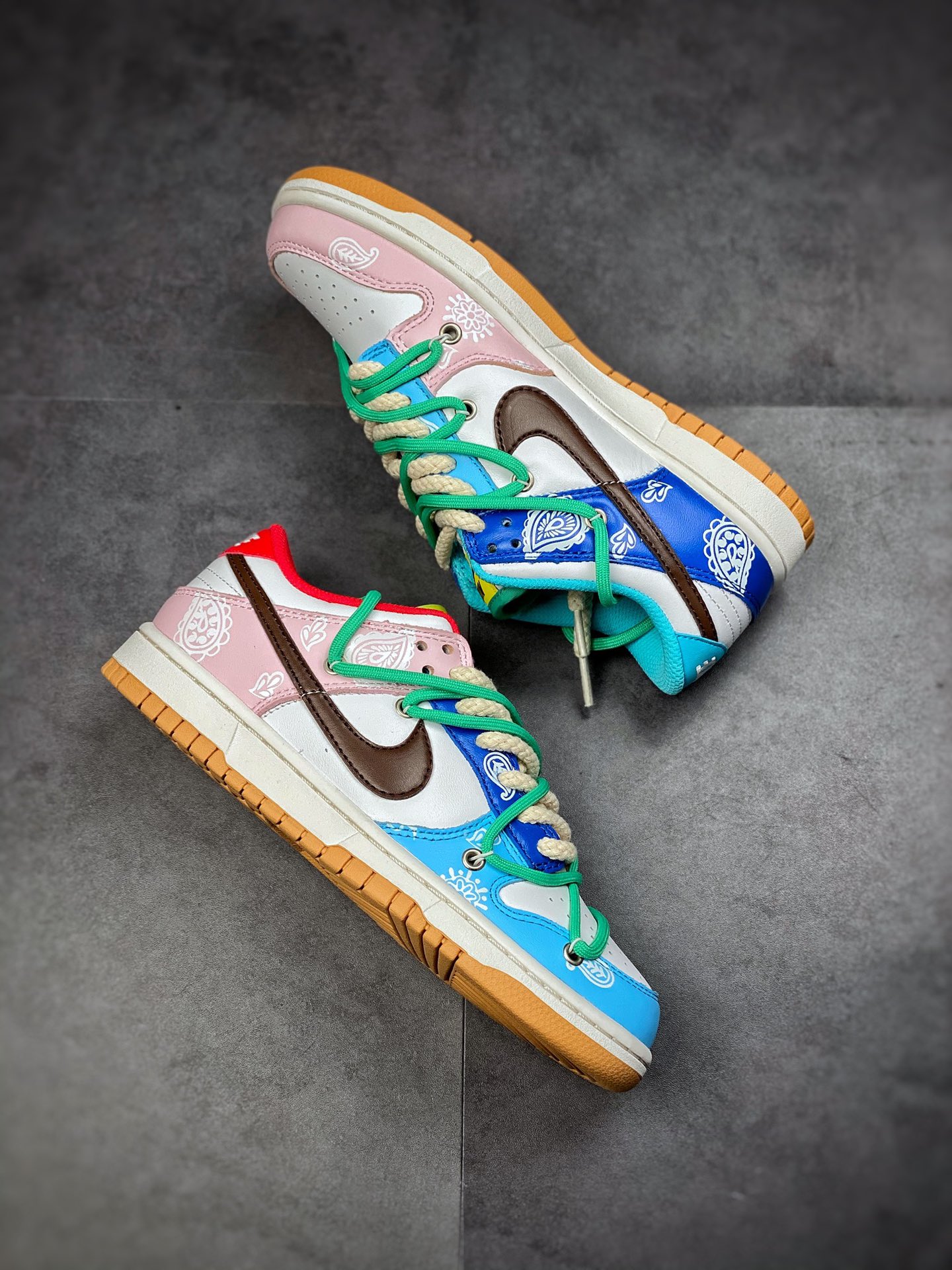 360  NIKE DUNK LOW  SE “Retro” 解构闪电 鸳鸯粉紫拼接腰果花 CZ2496-100