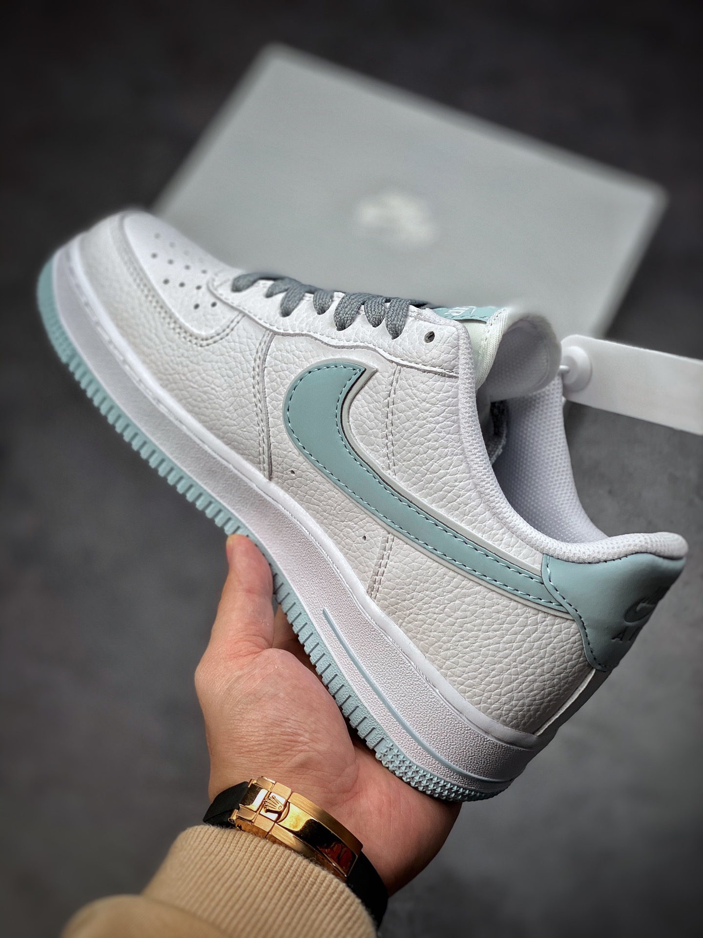 220  Nike Air Force 1 Low 07 白蓝色 原楦头原纸板打造纯正空军版型 AQ2566-201