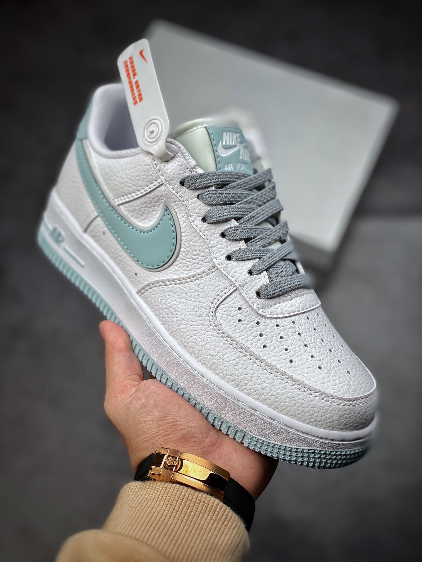 220  Nike Air Force 1 Low 07 白蓝色 原楦头原纸板打造纯正空军版型 AQ2566-201