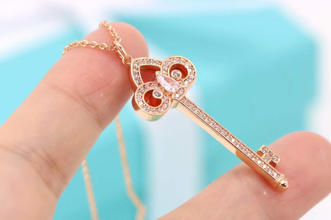 Tiffany & Co. Tiffany&Co. Fleur de Lis红色鸢尾花钥匙项链