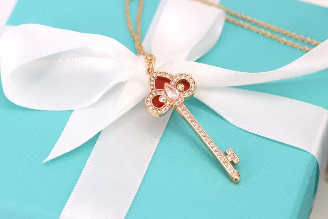 Tiffany & Co. Tiffany&Co. Fleur de Lis红色鸢尾花钥匙项链