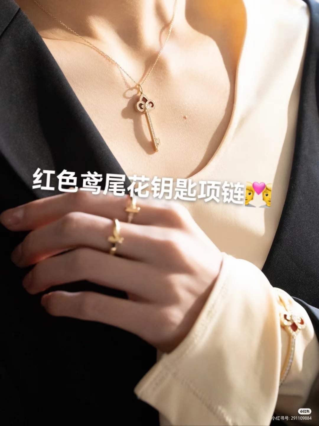 Tiffany & Co. Tiffany&Co. Fleur de Lis红色鸢尾花钥匙项链