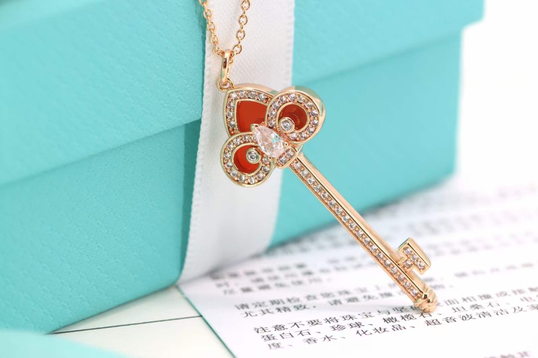 Tiffany & Co. Tiffany&Co. Fleur de Lis红色鸢尾花钥匙项链