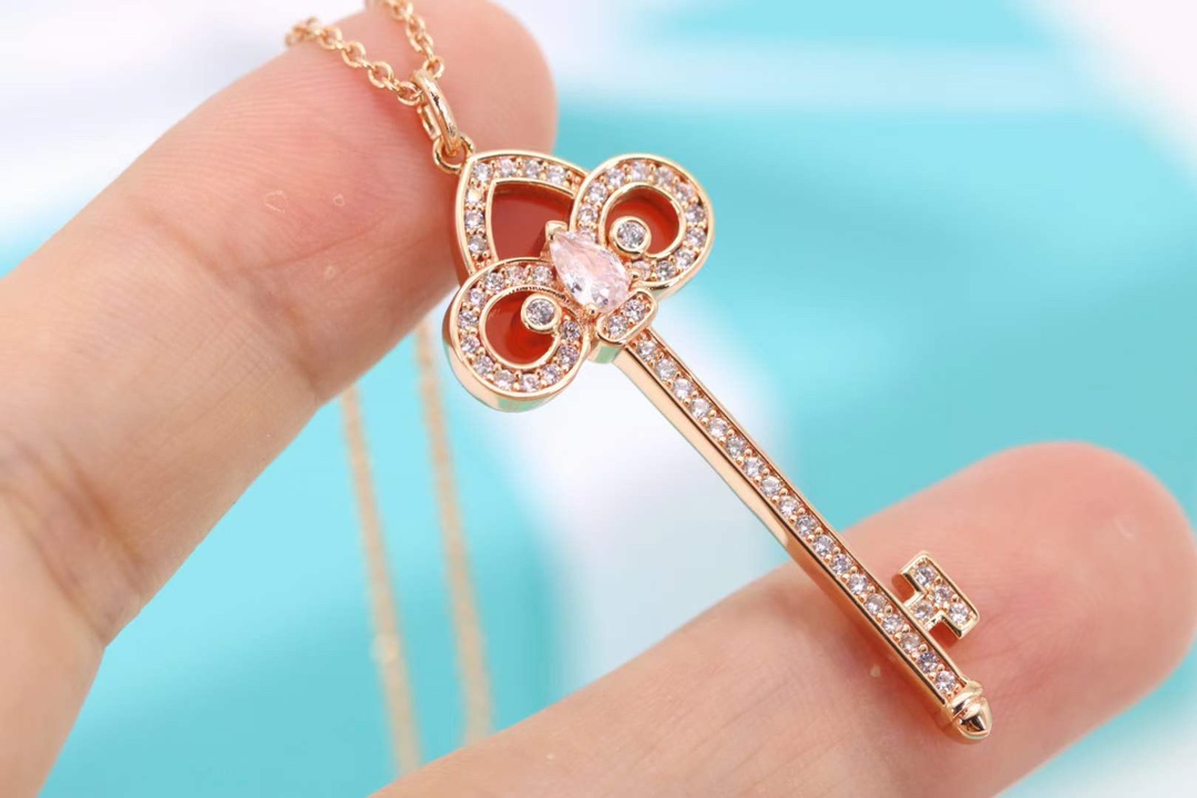 Tiffany & Co. Tiffany&Co. Fleur de Lis红色鸢尾花钥匙项链