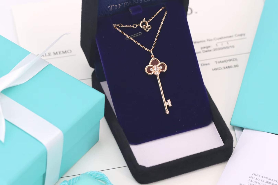 Tiffany & Co. Tiffany&Co. Fleur de Lis红色鸢尾花钥匙项链
