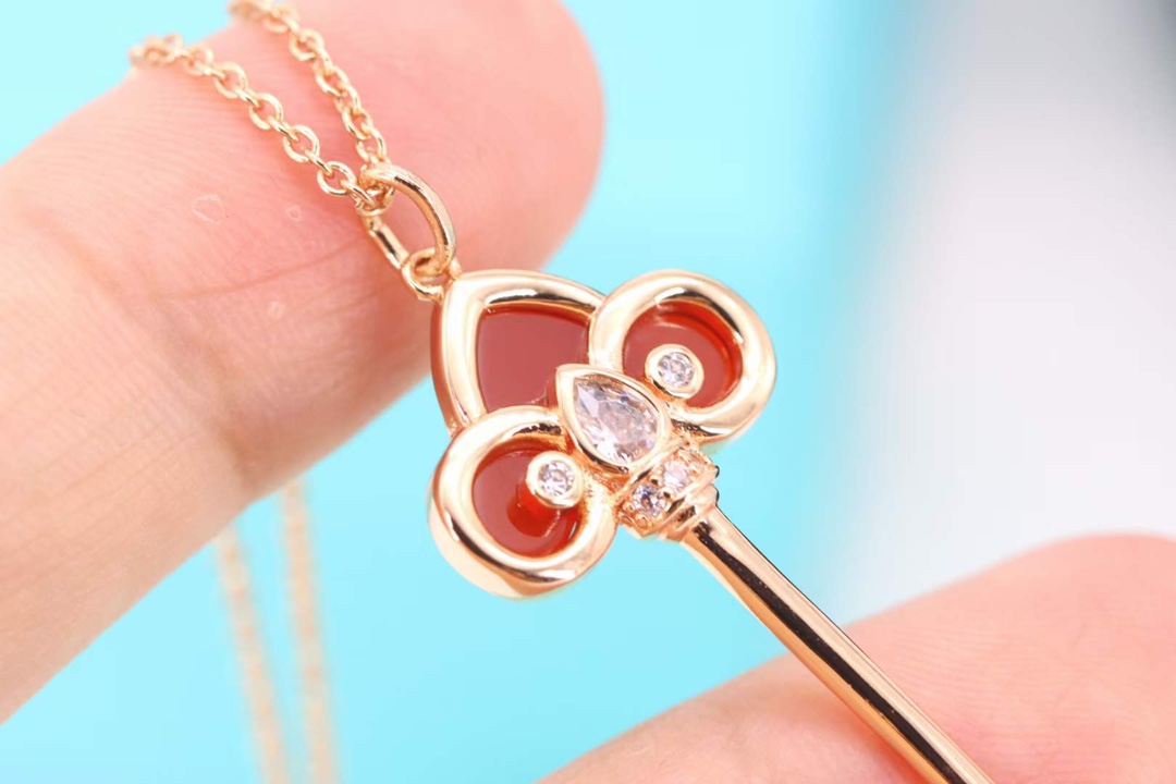 Tiffany & Co. Tiffany&Co. Fleur de Lis红色鸢尾花钥匙项链