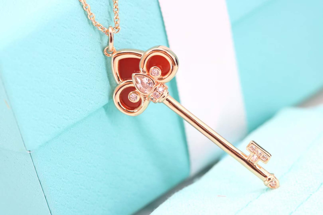 Tiffany & Co. Tiffany&Co. Fleur de Lis红色鸢尾花钥匙项链