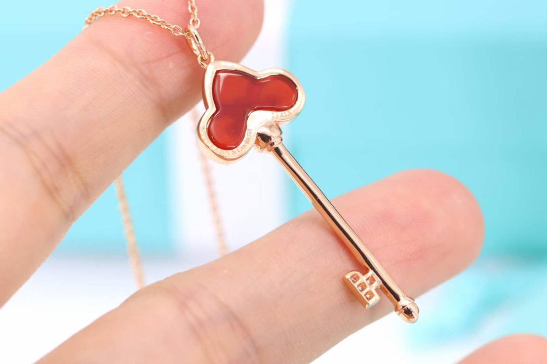Tiffany & Co. Tiffany&Co. Fleur de Lis红色鸢尾花钥匙项链