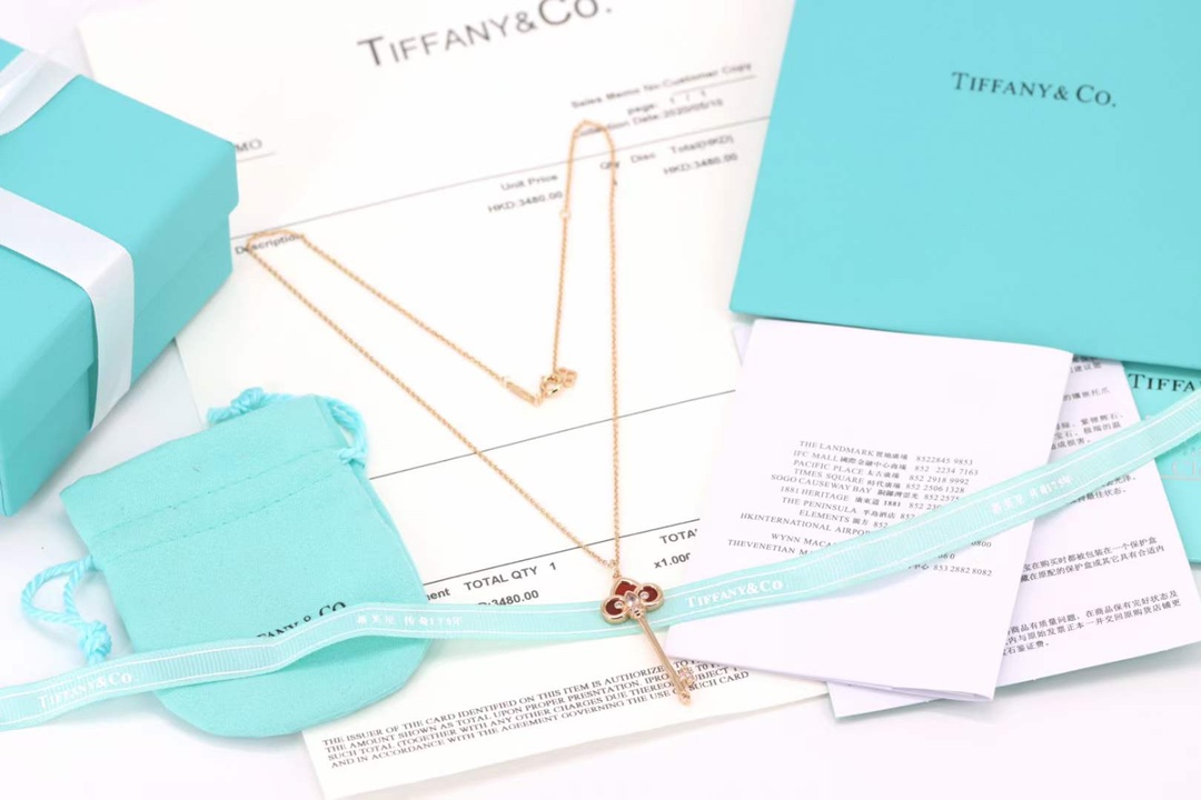 Tiffany & Co. Tiffany&Co. Fleur de Lis红色鸢尾花钥匙项链