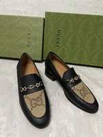 Gucci Shoes Loafers New Designer Replica
 Gold Green Genuine Leather Sheepskin Spring Collection Vintage