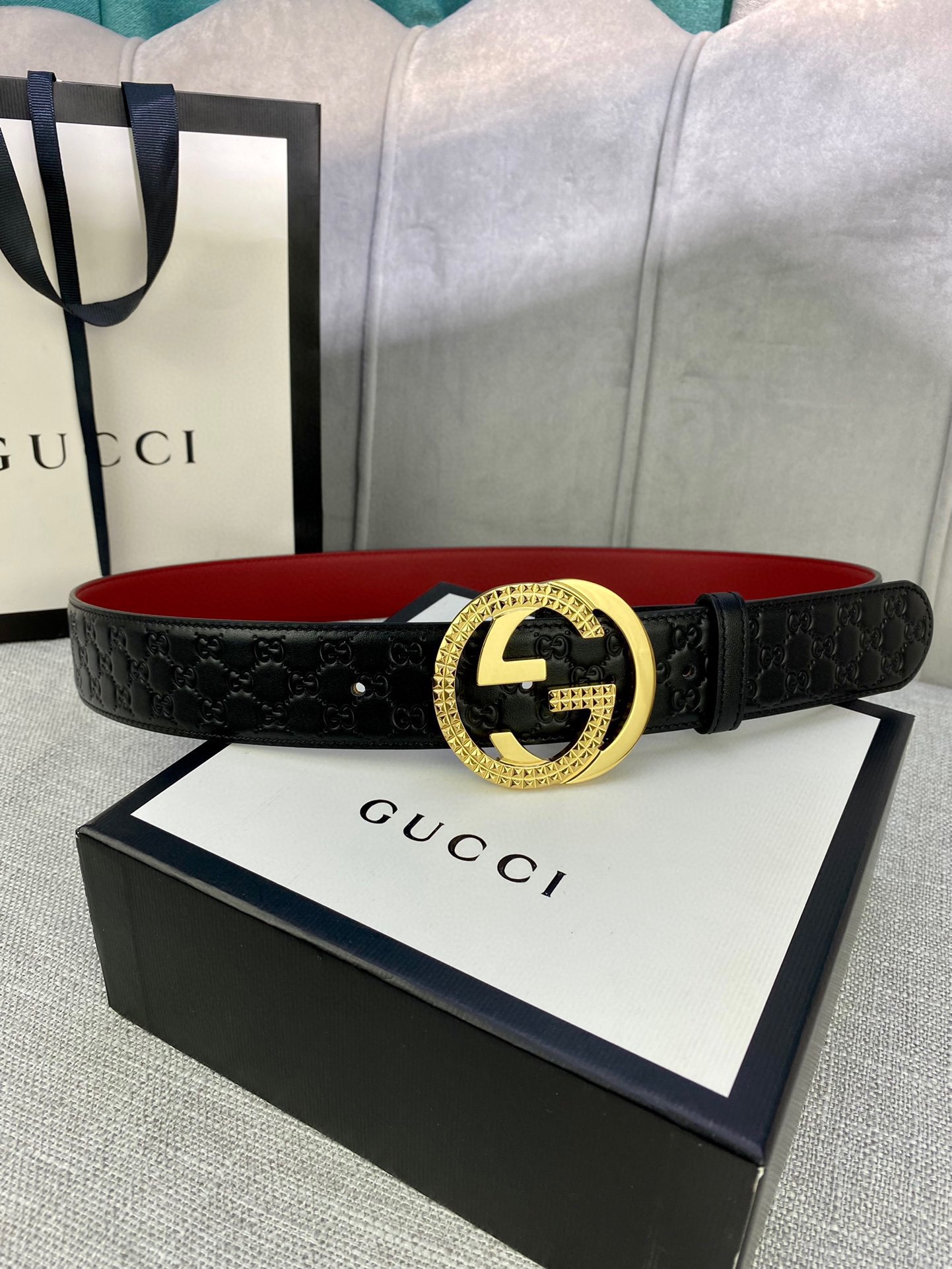 宽度4.0cmgucci互扣式双G带