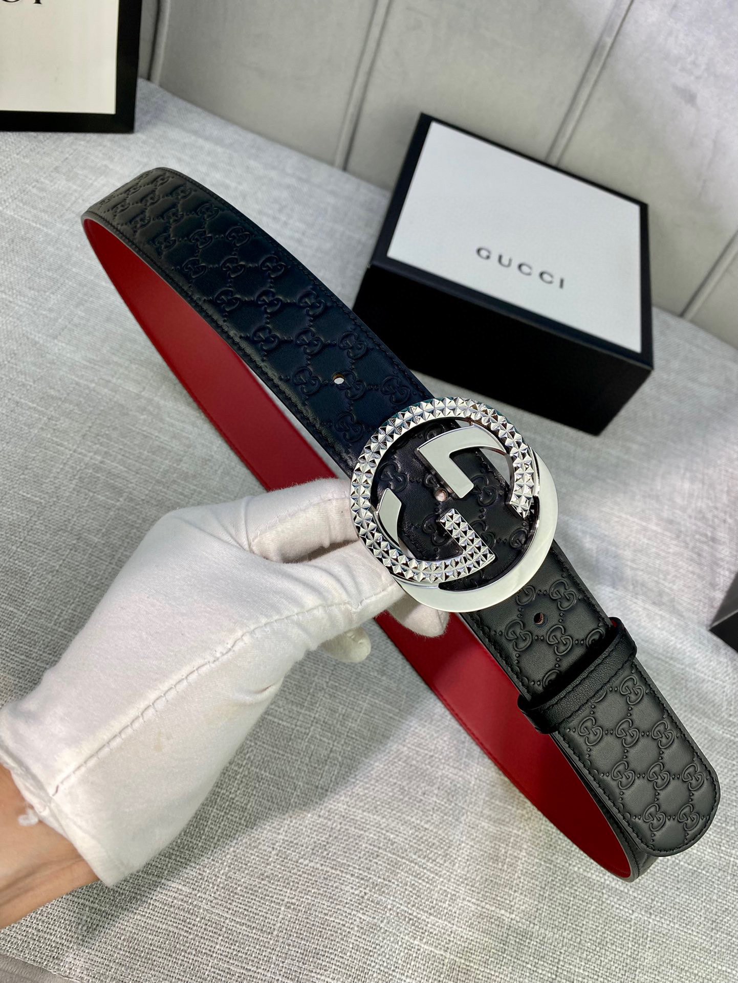 宽度4.0cmgucci互扣式双G带