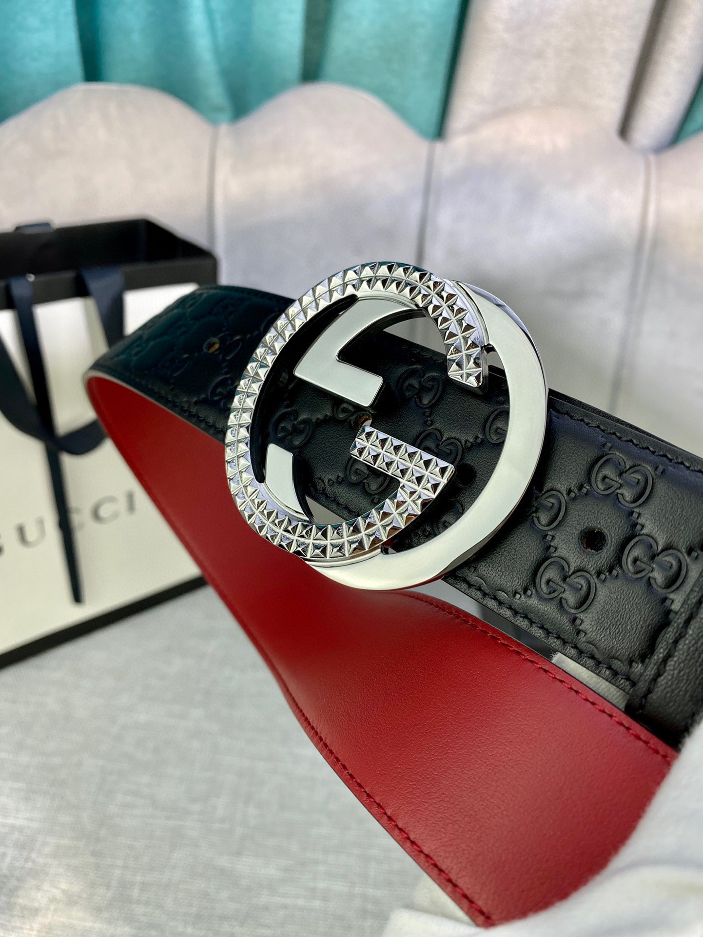 宽度4.0cmgucci互扣式双G带