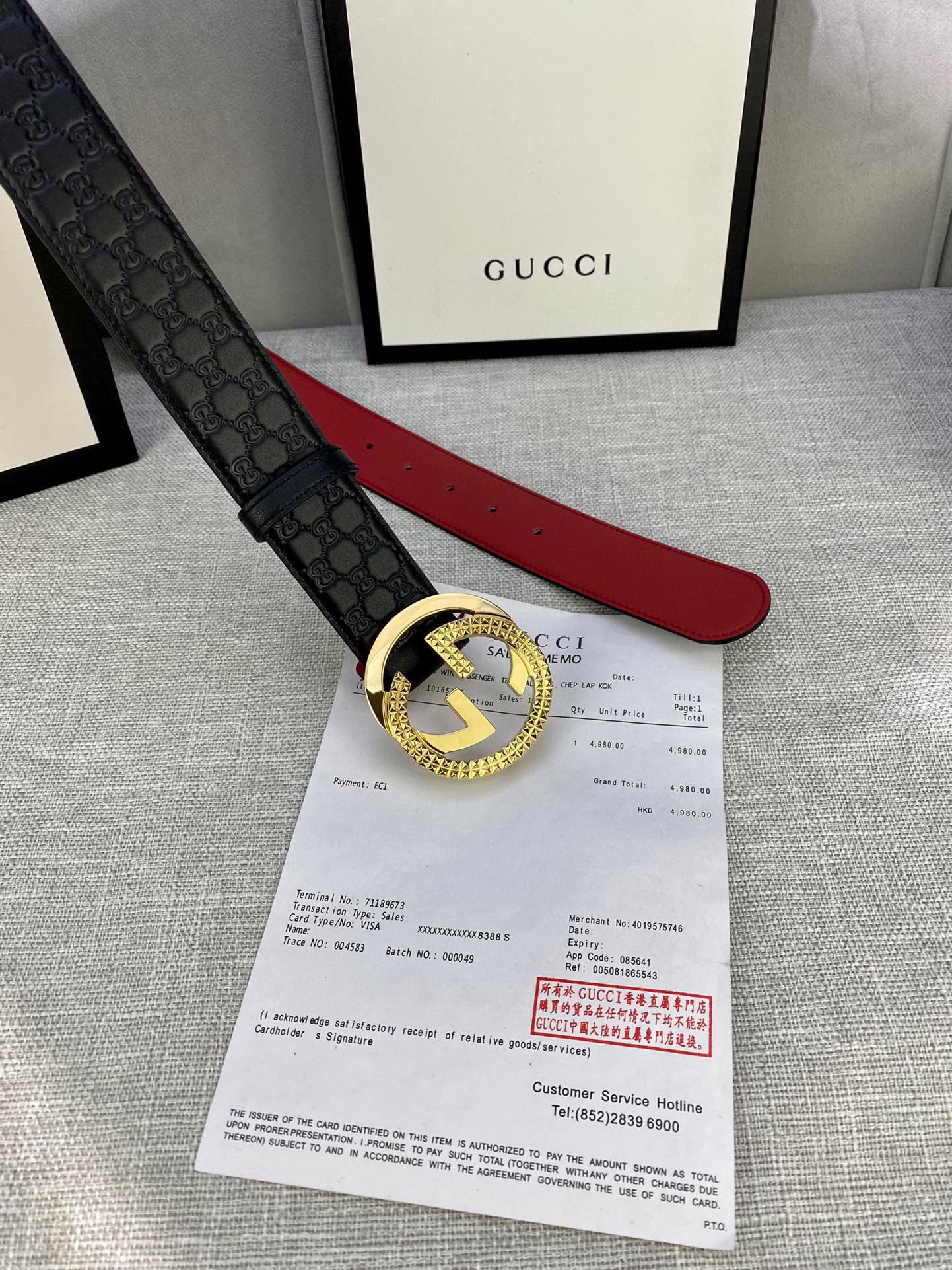 宽度4.0cmgucci互扣式双G带