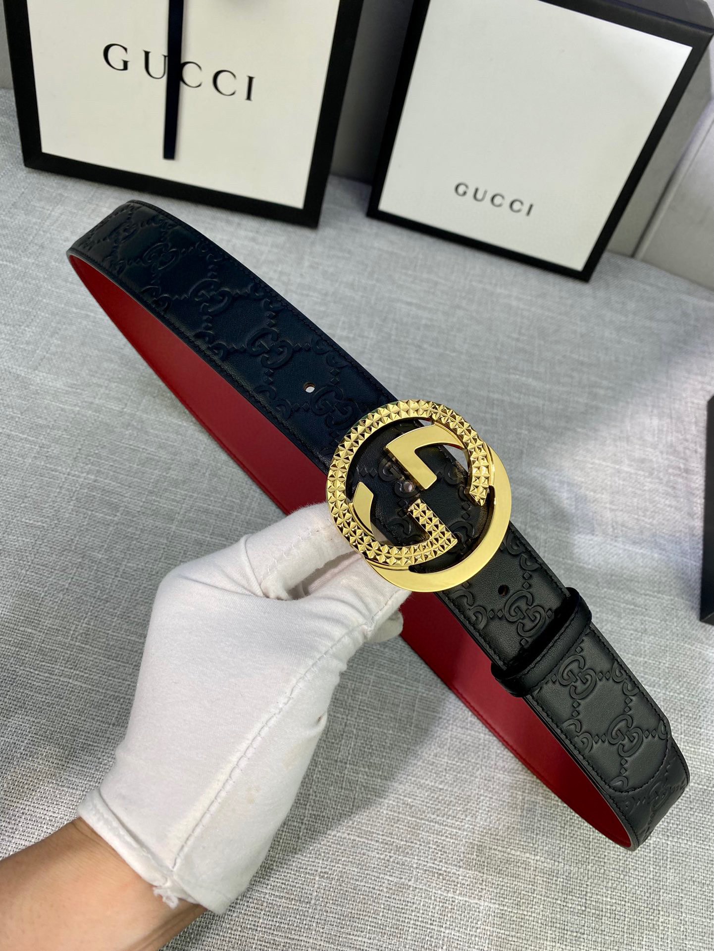 宽度4.0cmgucci互扣式双G带