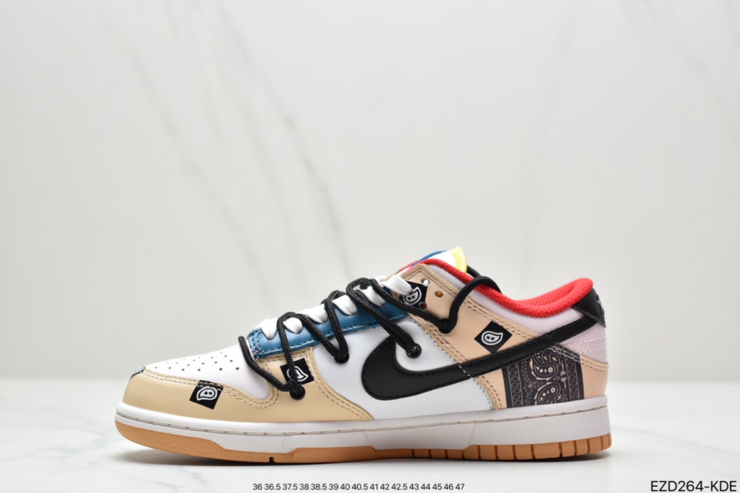 360 耐克SB DUNK 板鞋白绿黑蓝黄红彩色拼接鸳鸯 Nike SB Dunk Low “Free 99”系列DH0952-100