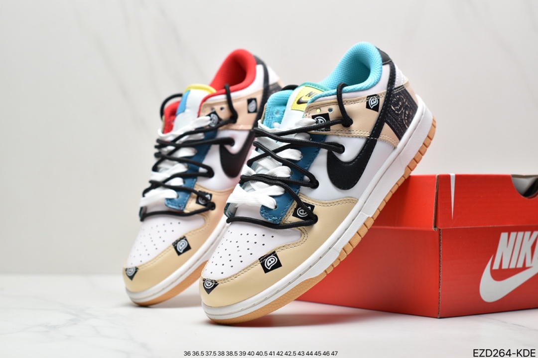 360 耐克SB DUNK 板鞋白绿黑蓝黄红彩色拼接鸳鸯 Nike SB Dunk Low “Free 99”系列DH0952-100