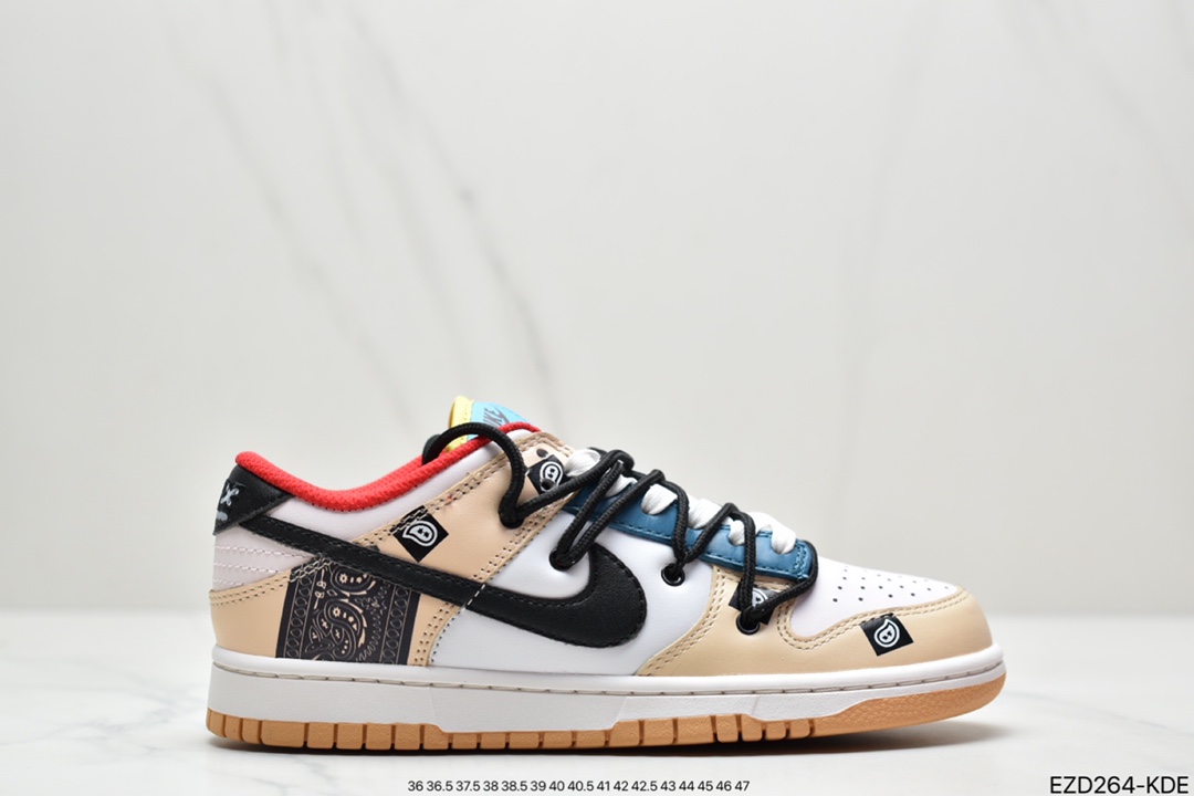 360 耐克SB DUNK 板鞋白绿黑蓝黄红彩色拼接鸳鸯 Nike SB Dunk Low “Free 99”系列DH0952-100