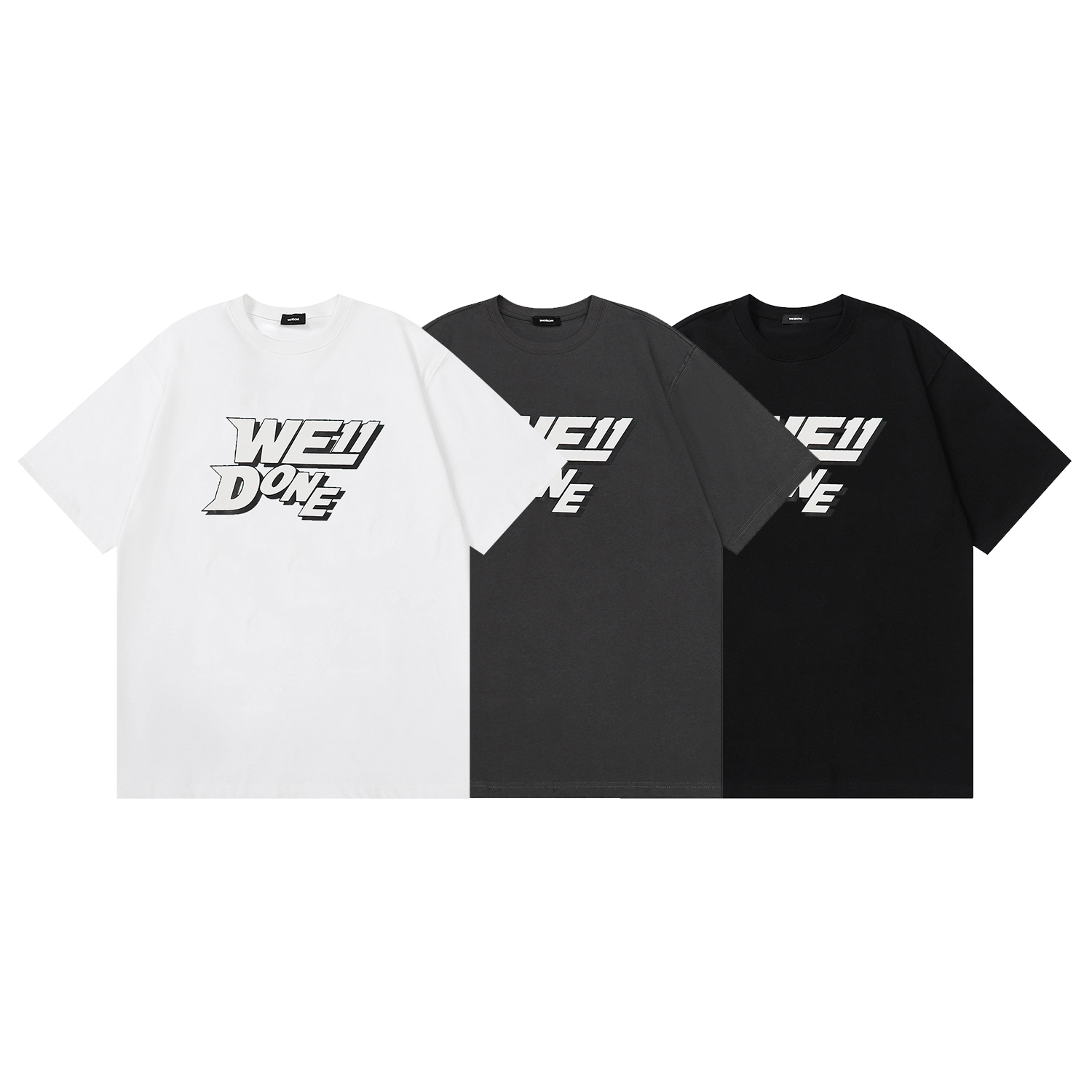 W040# 2022ss WELLDONE Camiseta de manga corta de cuello redondo con logo de letras de nueva temporada de verano. Tejido…