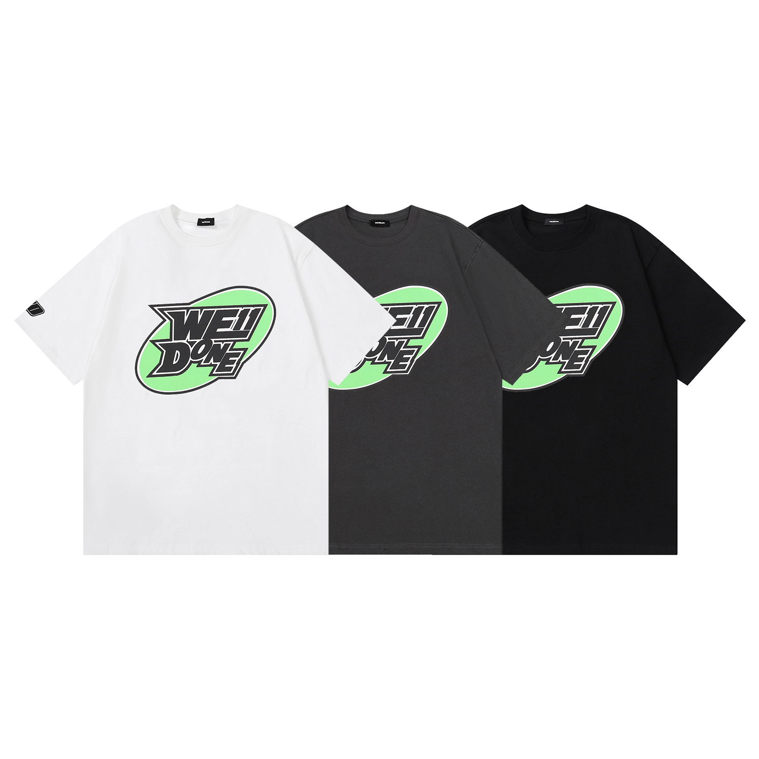 W041# 2022ss WE11DONE Camiseta de manga corta con diseño de letras de nicho, estilo holgado, dulce y genial, …