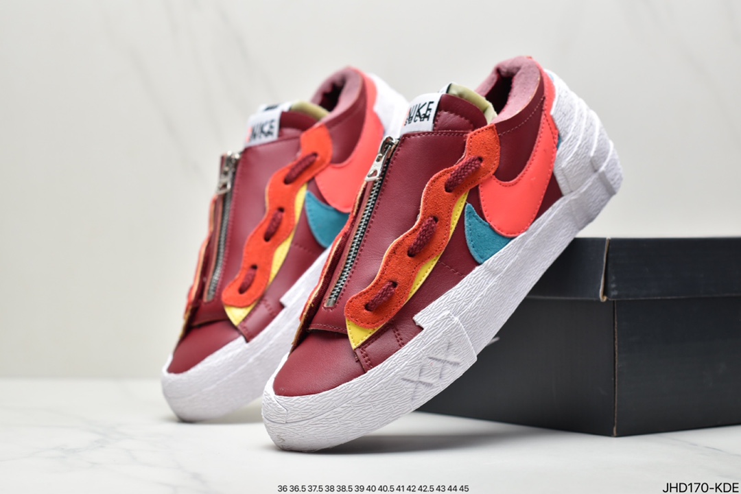 190 Kaws x Sacai x Nike Blazer Mid Low重叠设计前卫开拓者低帮百搭板鞋DM7901-500