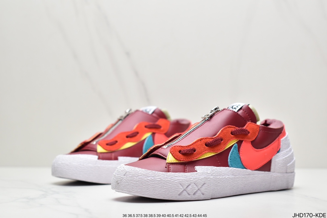 190 Kaws x Sacai x Nike Blazer Mid Low重叠设计前卫开拓者低帮百搭板鞋DM7901-500